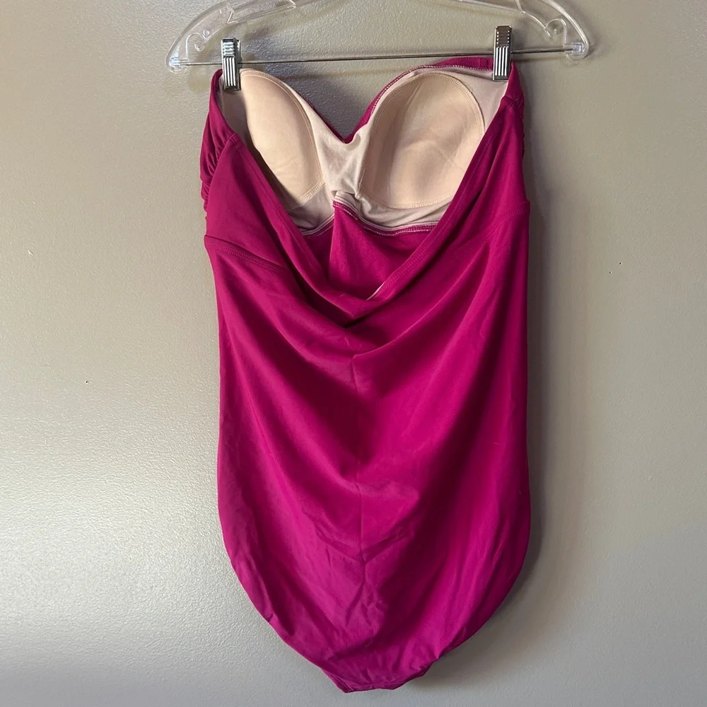 Pink Ruched One-Piece Swimsuit - Picture 2 of 4